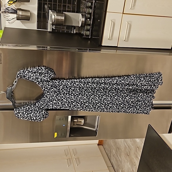 💕REFORMATION💕 Hannah Dress ~ Elyse Blue with White Micro Floral Print 4 NWOT - Picture 6 of 12